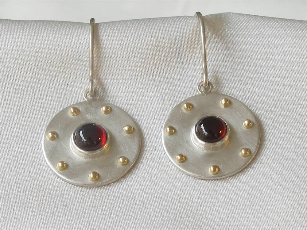 Boucles D'oreilles Pendantes En Argent 925 Et Grenats - Fermoir Dormeuse - Neuf Avec écrin S&G